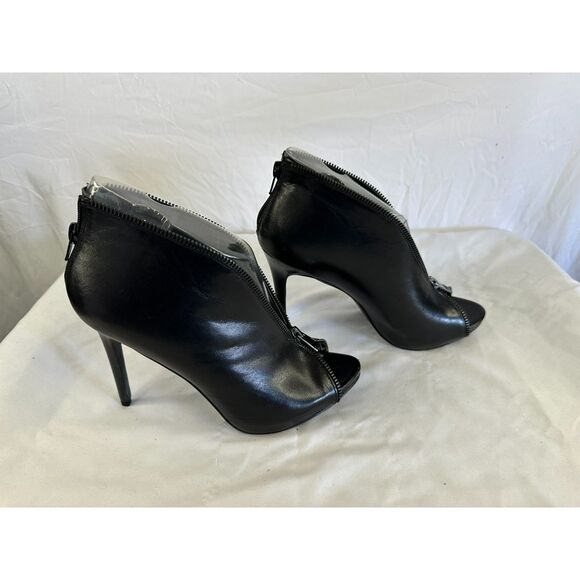 Carlos by Carlos Santana Veruca Stiletto Heels Black Size 8 Peep Toe - Picture 2 of 6